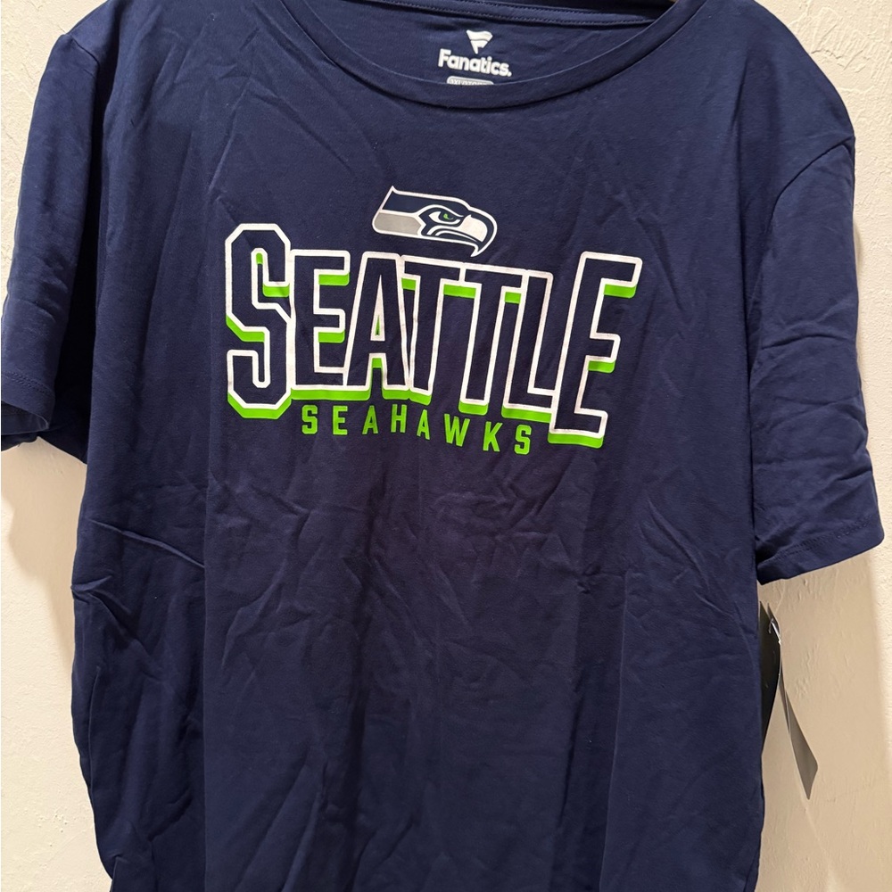 Women's Fanatics Seattle Seahawks Navy T-Shirt- Size 3XL -NWT